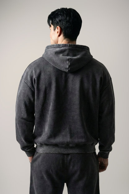 RIFT | ACID WASH BOXY ZIP-UP HOODIE