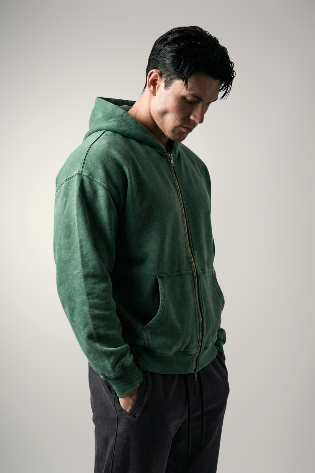 RIFT | ACID WASH BOXY ZIP-UP HOODIE