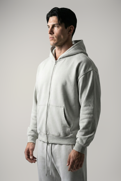 RIFT | ACID WASH BOXY ZIP-UP HOODIE