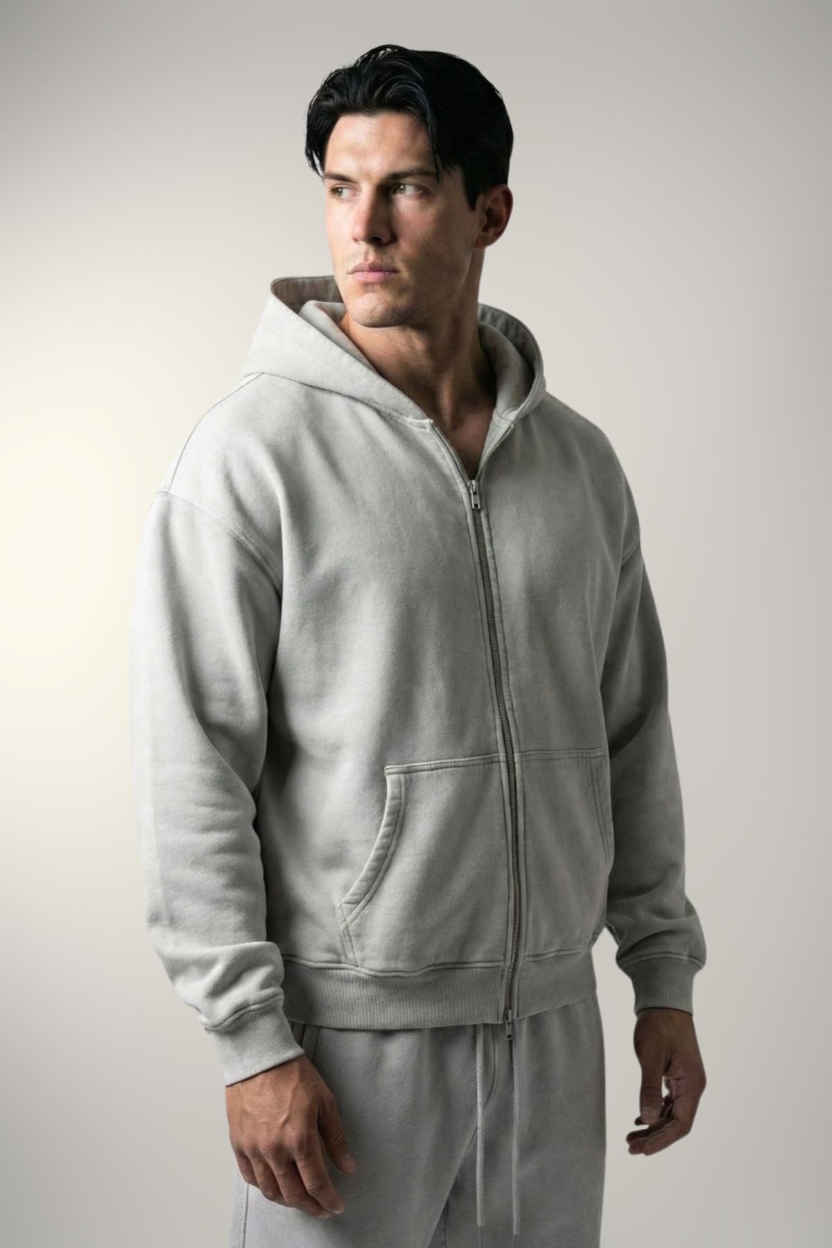 RIFT | ACID WASH BOXY ZIP-UP HOODIE