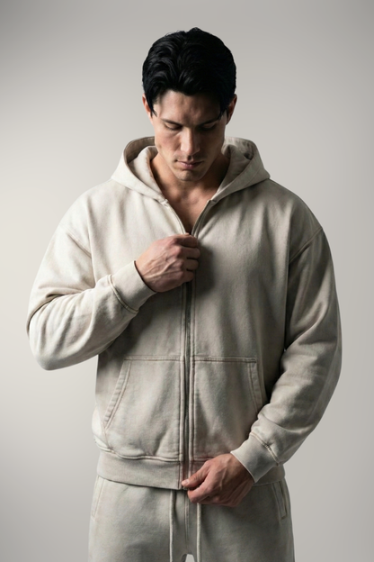 RIFT | ACID WASH BOXY ZIP-UP HOODIE