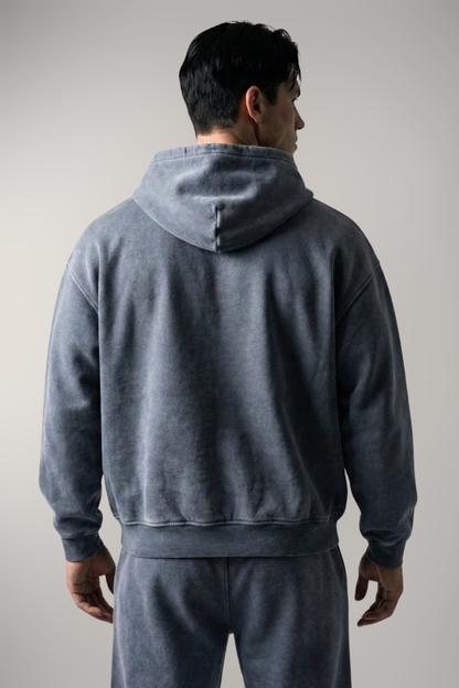 RIFT | ACID WASH BOXY ZIP-UP HOODIE