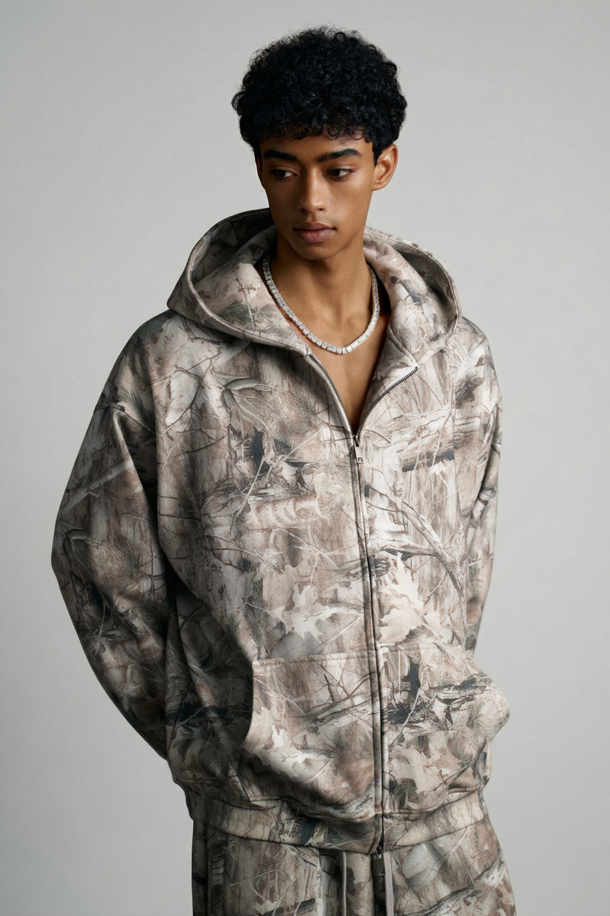CAMO | FULL-ZIP OVERSIZED HOODIE