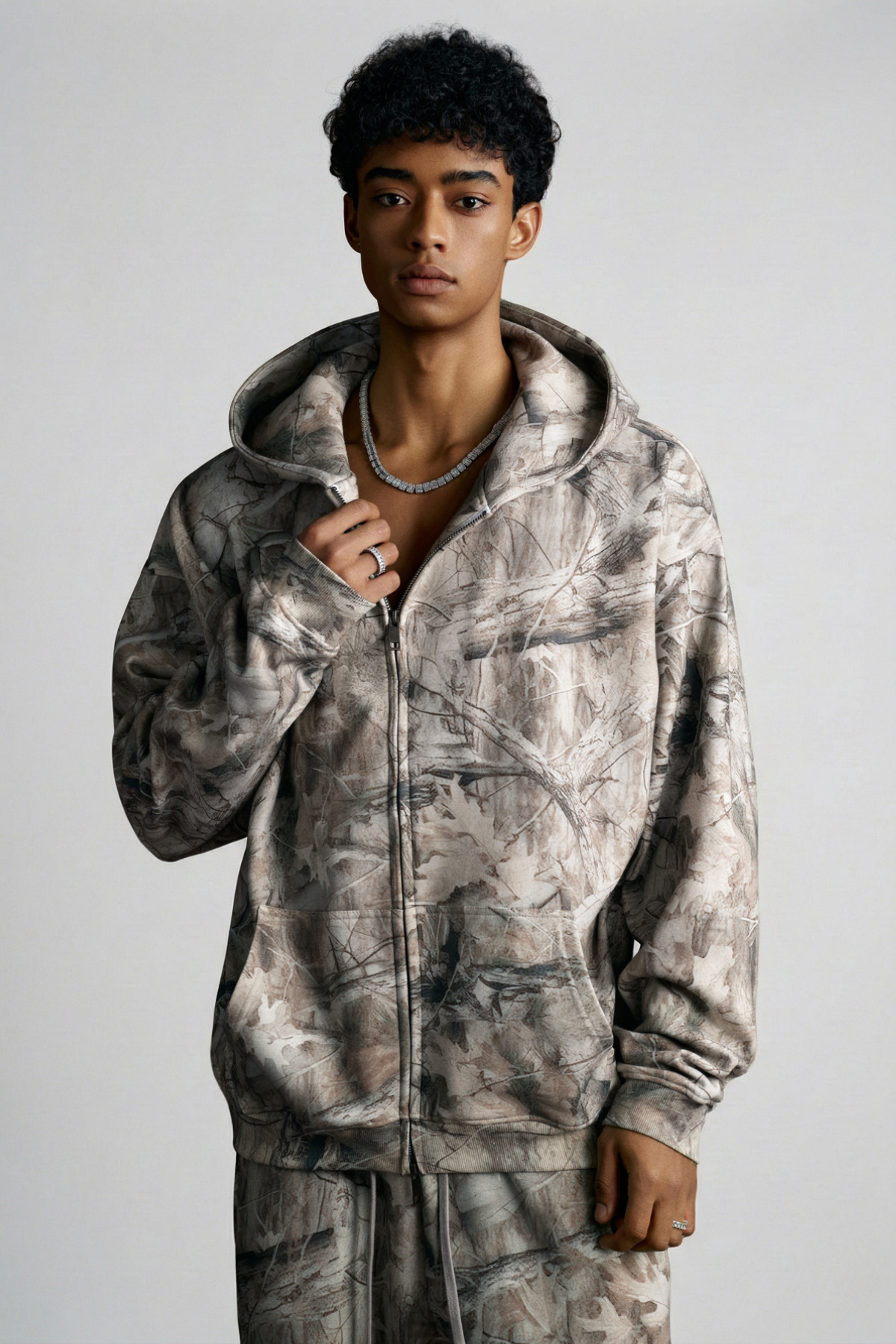 CAMO | FULL-ZIP OVERSIZED HOODIE