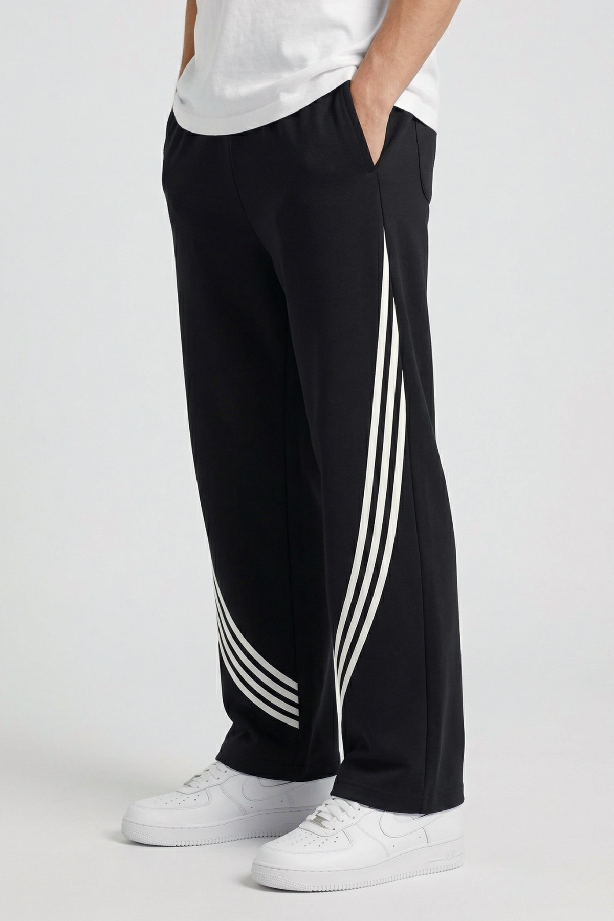 STRATA | STRIPED WIDE-LEG SWEATPANTS