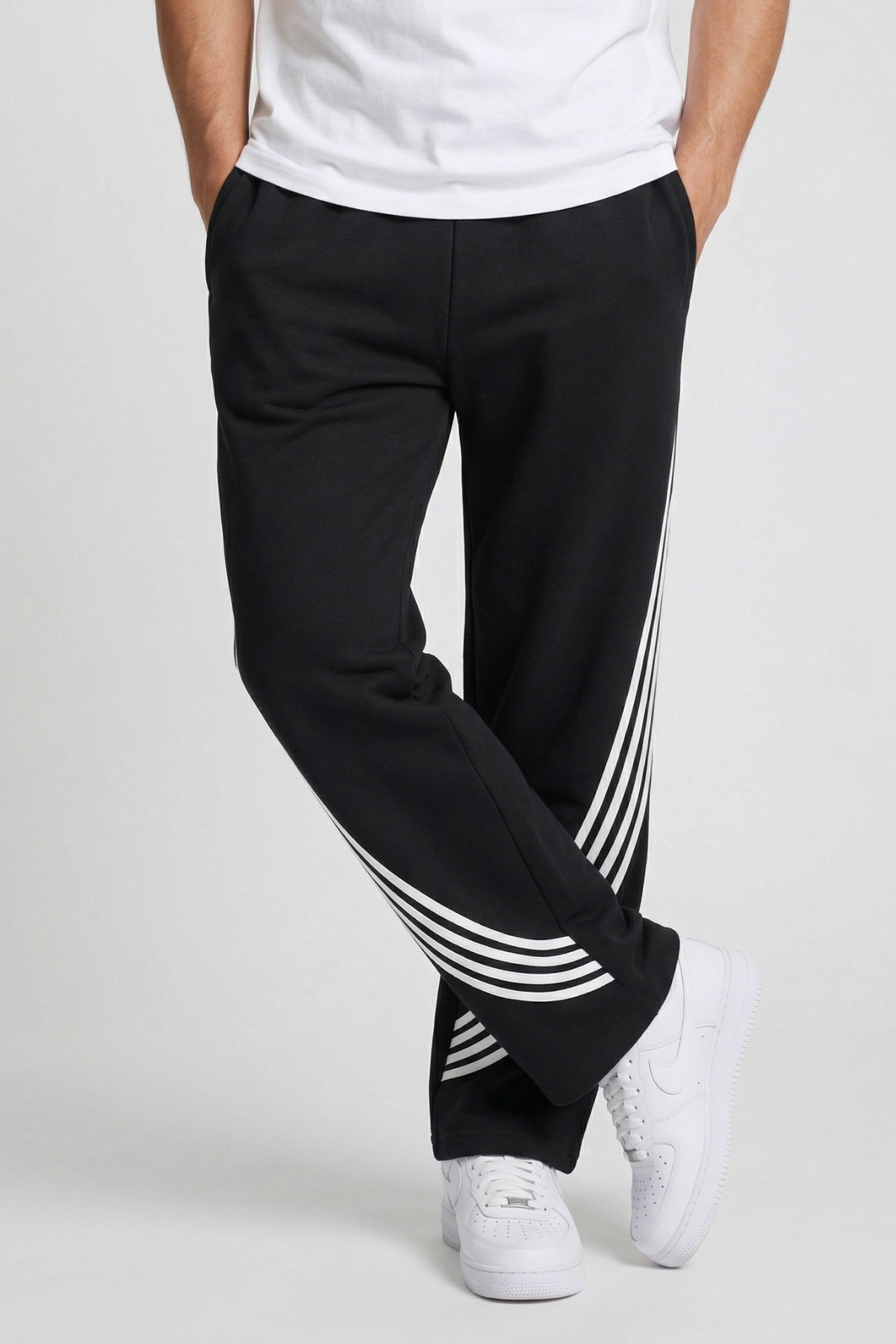 STRATA | STRIPED WIDE-LEG SWEATPANTS