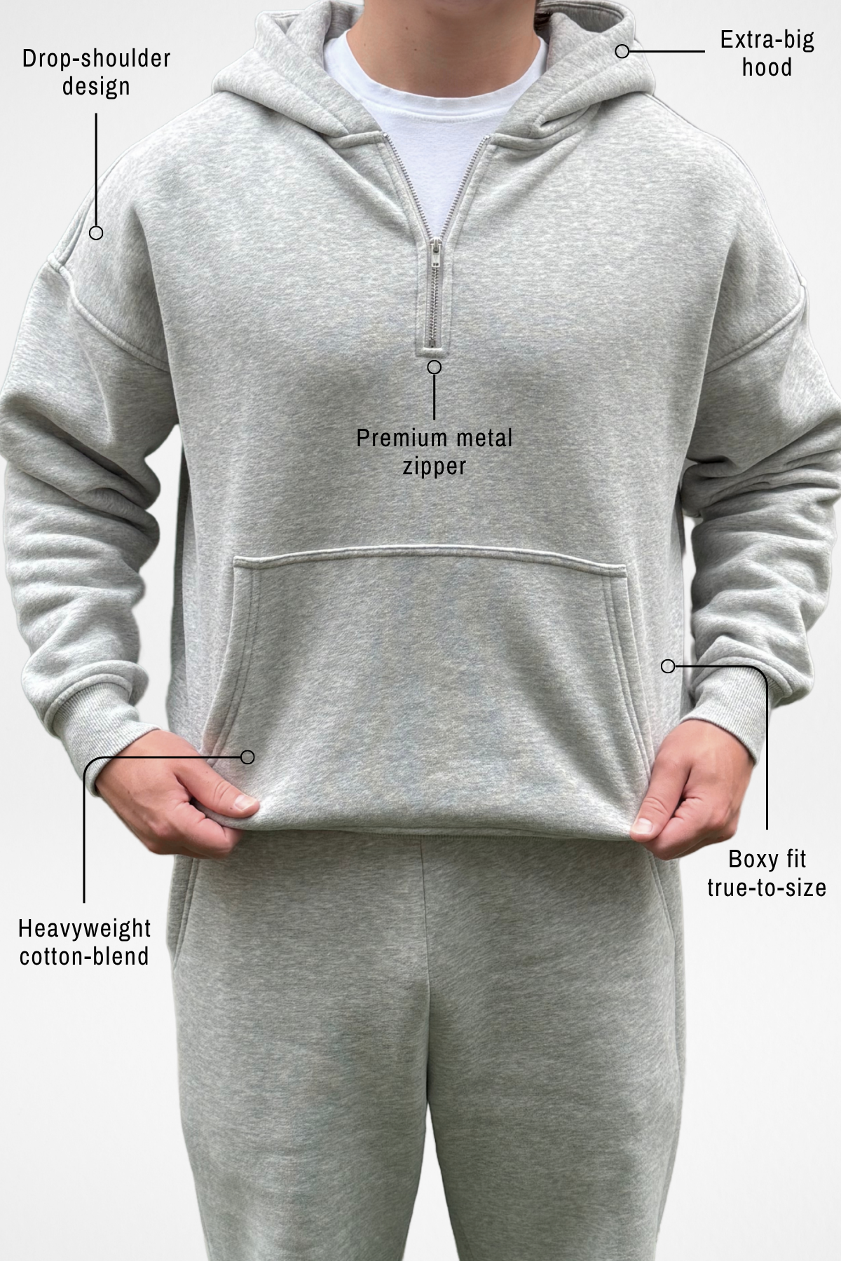 ESSENTIAL | BOXY QUARTER-ZIP HOODIE