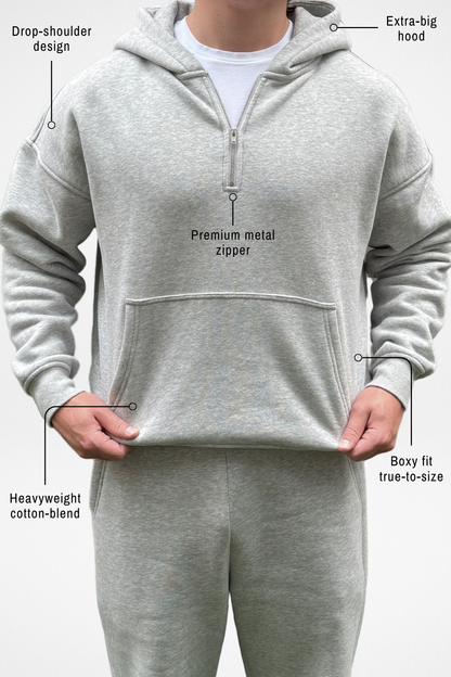 ESSENTIAL | BOXY QUARTER-ZIP HOODIE